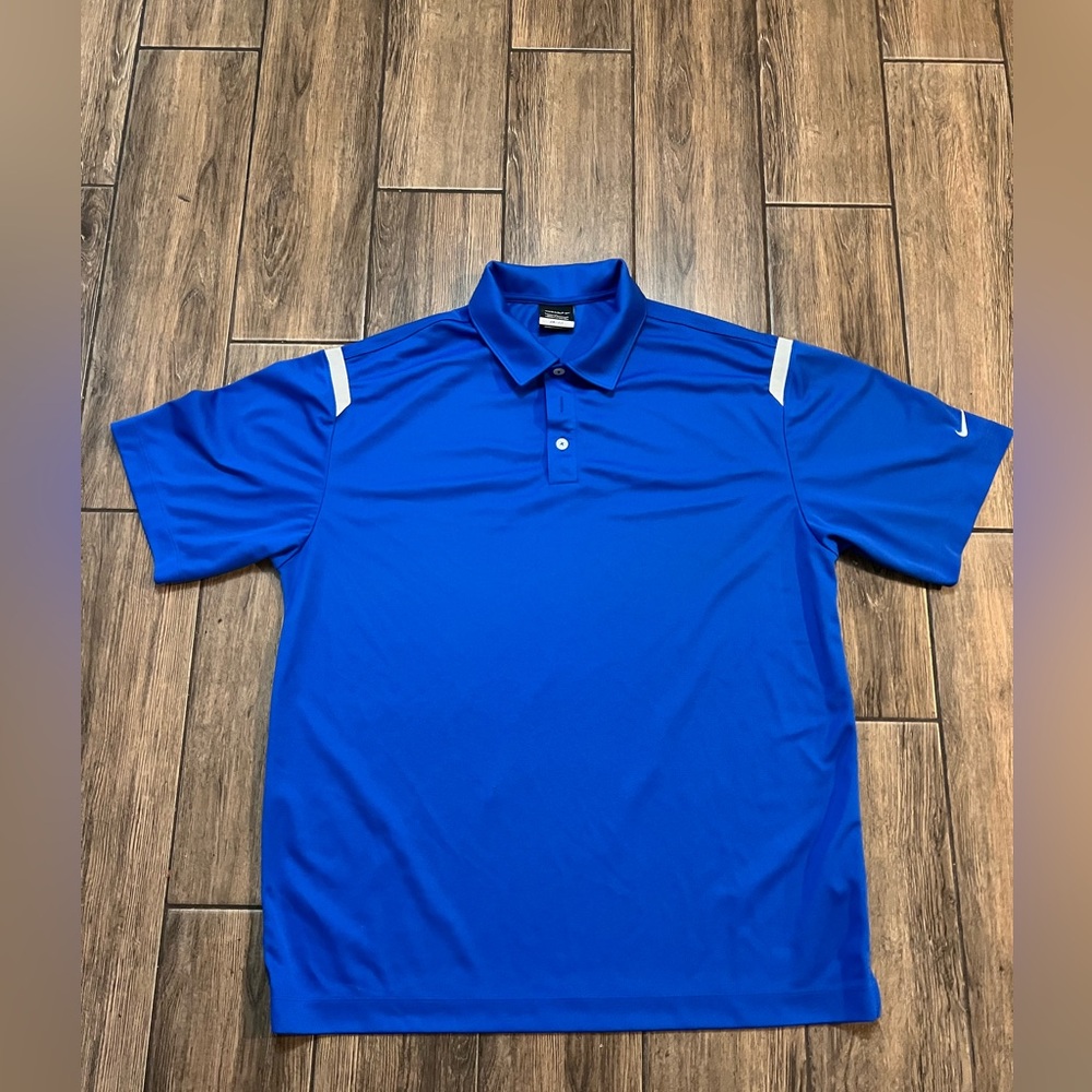 Nike Golf Dri Fit Polo Shirt Blue Mens L